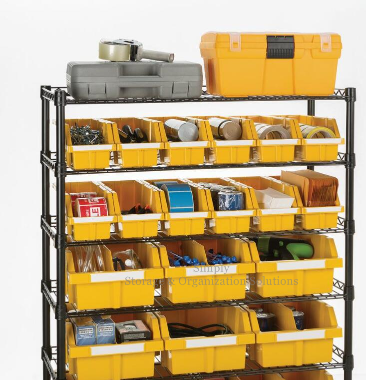 High Grade Plastic Storage Bins Wire Shelving Industrial Application With 8 Shelves