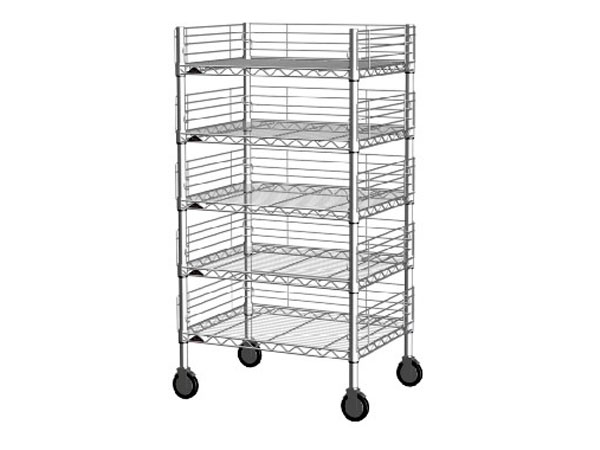 5 layers wire shelving with ledge