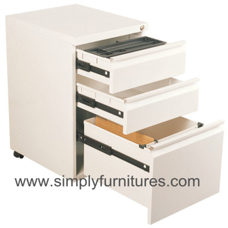 3 drawers mobile metal cabinet