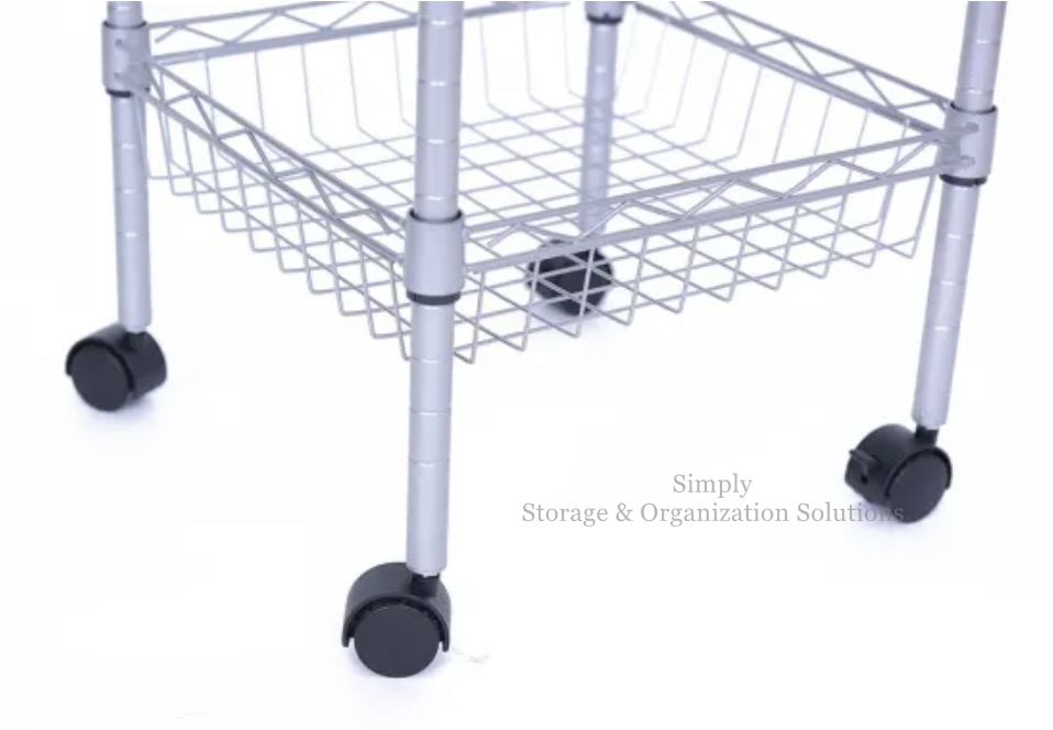 DIY Home Storage Wire Basket Shelving Silver Epoxy Coated