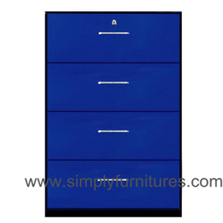 4 drawers home steel lateral file cabinet blue