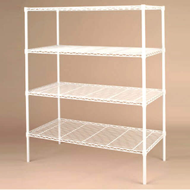 Home use white wire storage shelvings