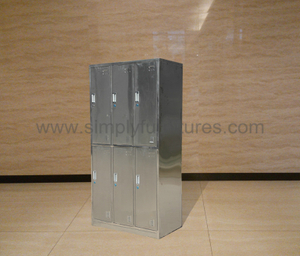 stainless steel military locker with 6 doors