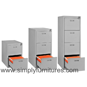 vertical steel drawer cabinet light grey