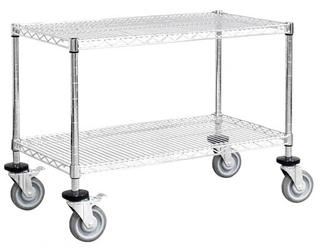 2 layers movable shelf with heavy caster