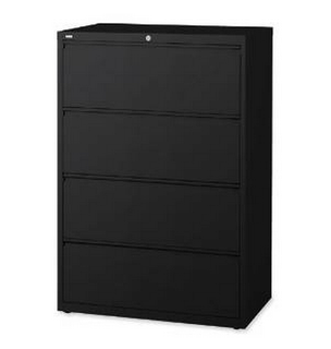 modern design 4 drawers steel lateral filing cabinet black