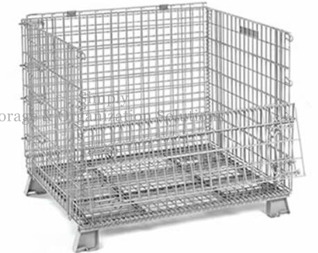 Medium Duty 600lbs Wire Container with Half Drop Gate Cold Galvanized Surface