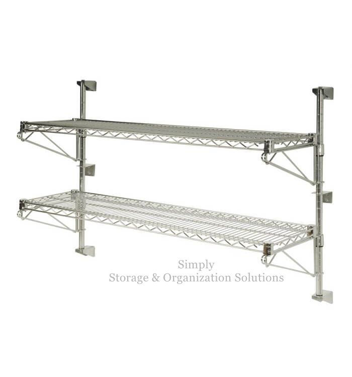 Chrome Wall Mounted Metal Wire Shelving, Wall Mounted Wire Shelving Systems