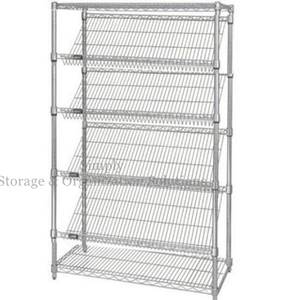 Six Tiers Slanted Chrome Wire Shelving