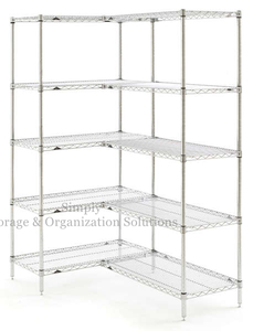 Stainless Steel Wire Shelves Restaurant Food Storage Chrome Finish Rack Unit