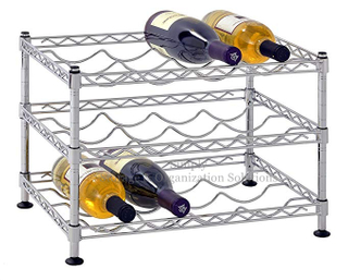 Classics Stackable Storage Holder Bar Display Stand Wine Rack Vintage Wire Metal Shelf