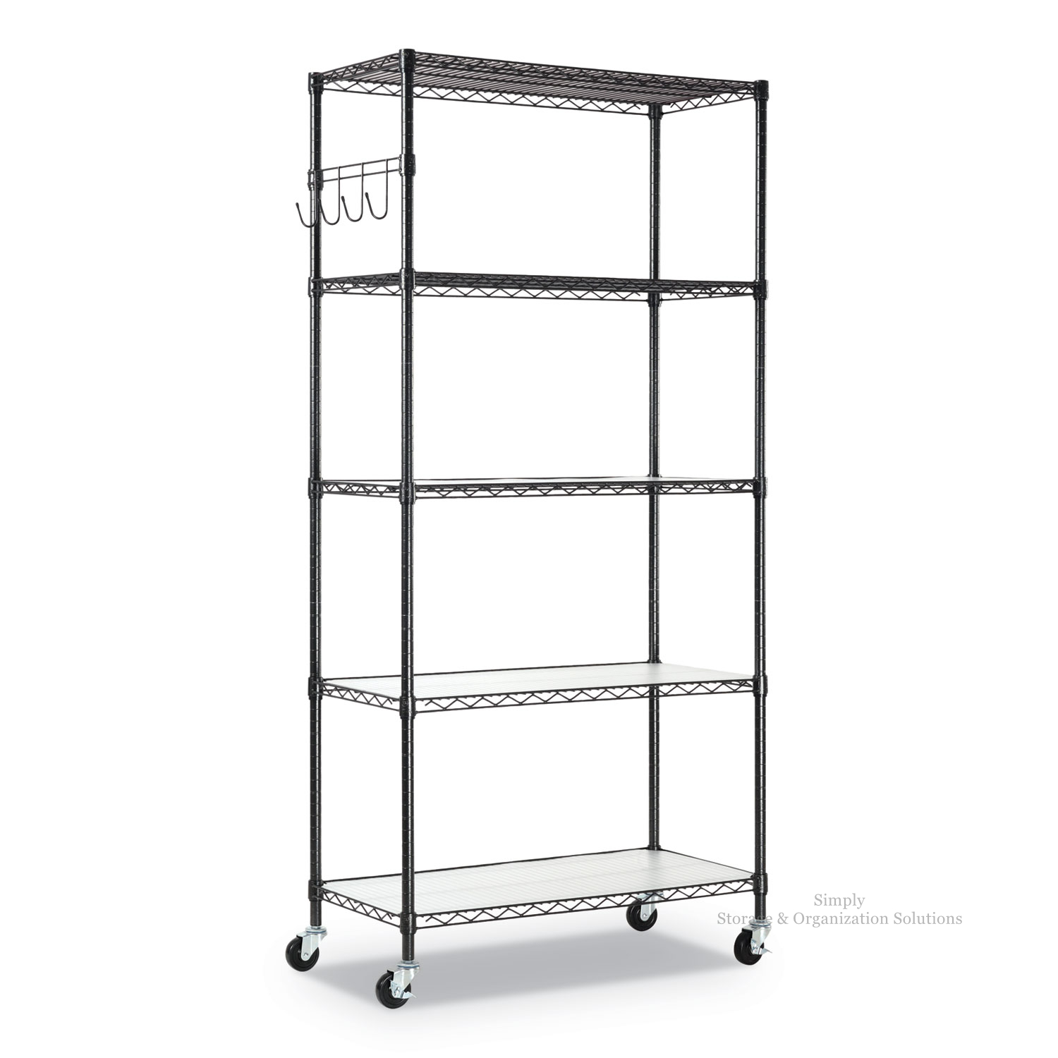 Durable Restaurant Organizers 5 Tier Metal Storage Rack Wire Shelving Unit 