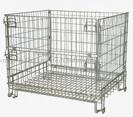 Euro Style Wire Mesh Pallet Containers with Front Drop Gate 
