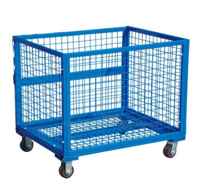 Collapsible Transship Metal Pallet Box with Wheels for Supermarket