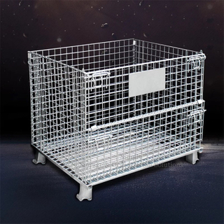 Collapsible Mesh Container for Supermarket Materials Storage 