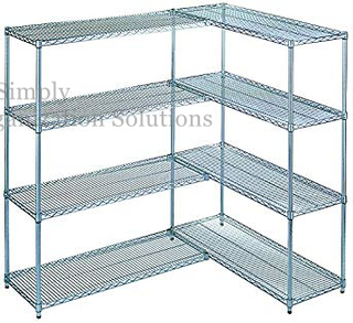 Restaurant Kitchen 42"X 30" 4 Tier Wire Rack Unit Adjustable Wire Metal Shelving With Add On S Hook