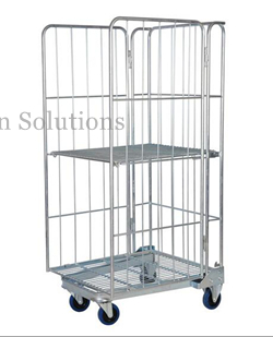 Full Security 3 Sides Nestable Roll Cage Trolley for Electric Spareparts 