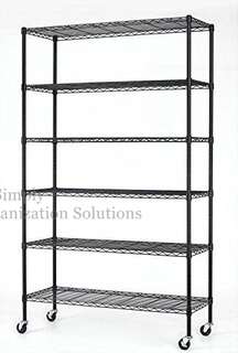 6 Tier Adjustable Metal Wire Shelving Units Convenience Stores Black Wire Rack